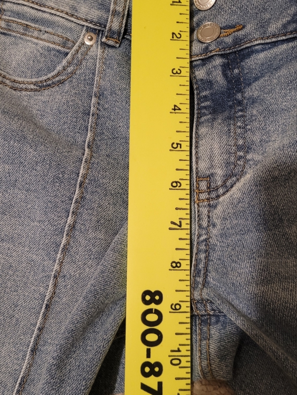 No Boundaries Light Blue Boot Cut Mid Rise Jeans. Front Pintuck Seam - Picture 7 of 8